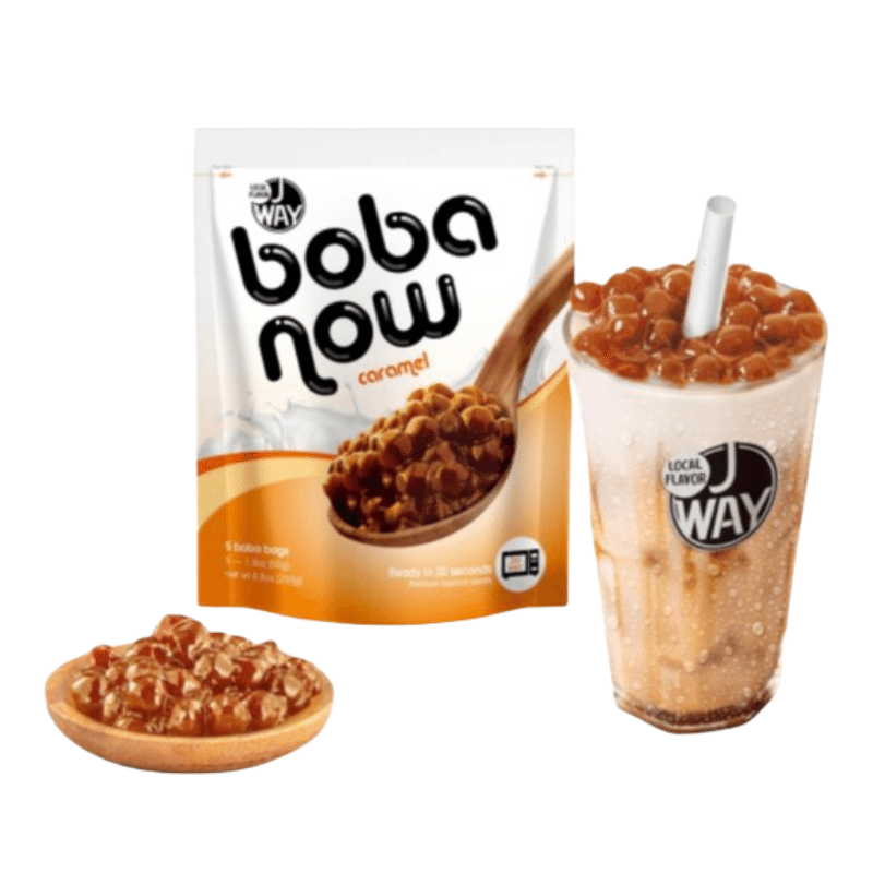 J WAY Instant Tapioca Boba Pearls for Milk Tea, Caramel Flavor - 5 Servings 1 케이스