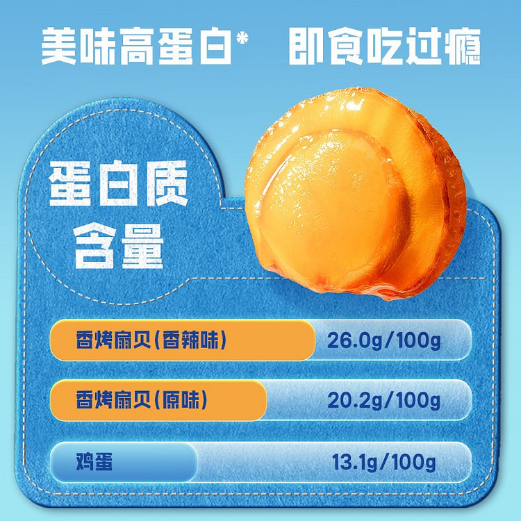 三只松鼠香烤扇贝原味200g即食海鲜熟食休闲零食 200 克