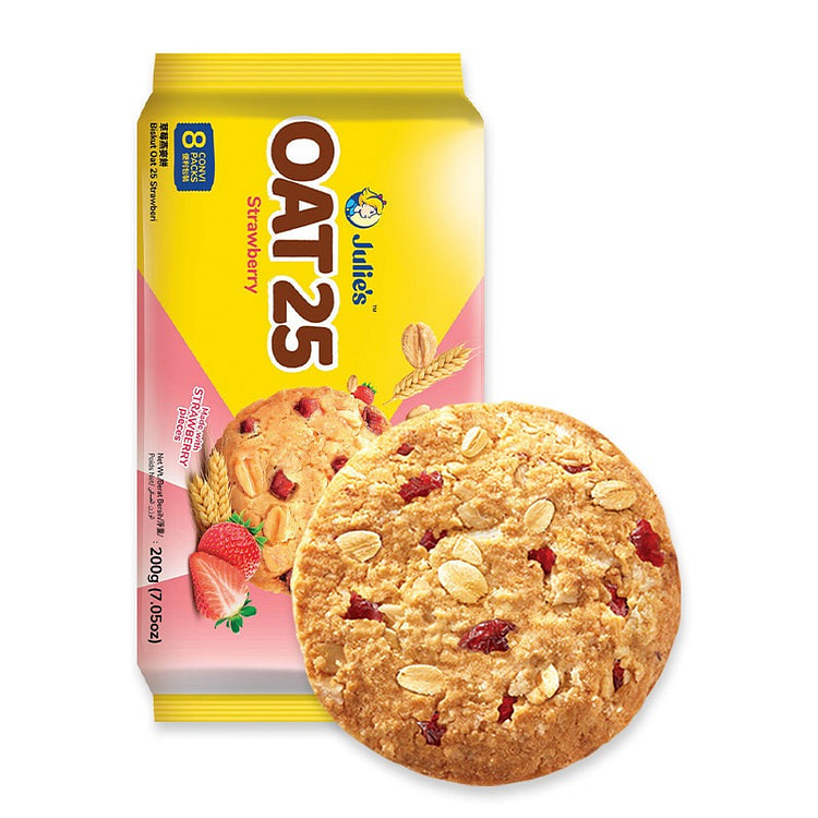 茱蒂丝马来西亚原装进口草莓味燕麦饼干粗粮代餐谷物 200 克