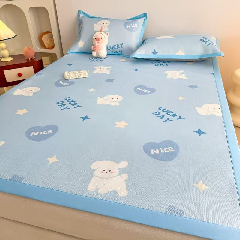 New Type A Ice Silk Cooling Mattress 1.5*2m blue 1 count