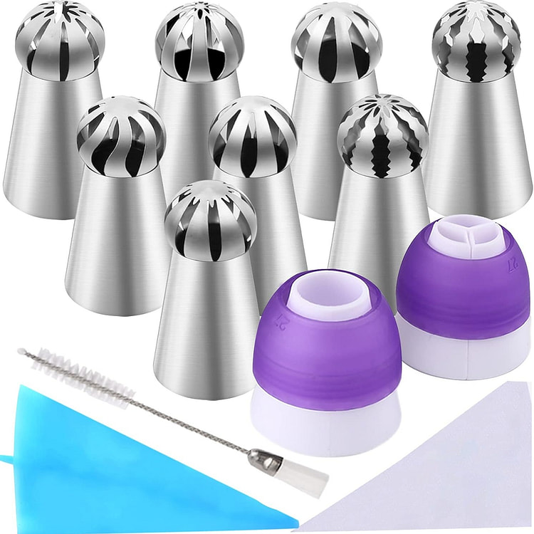 42 件俄罗斯裱花嘴套装，8 个糖花喷嘴 1 个