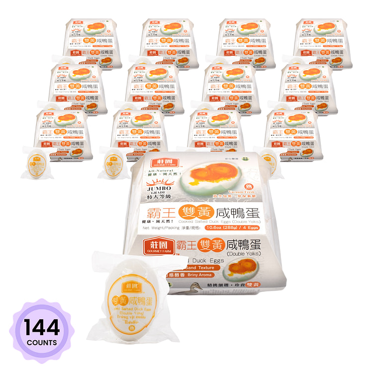 Gourmet Farm Double Yolk Boiled Salted Duck Eggs 4pcs 2.65 oz*144 counts
