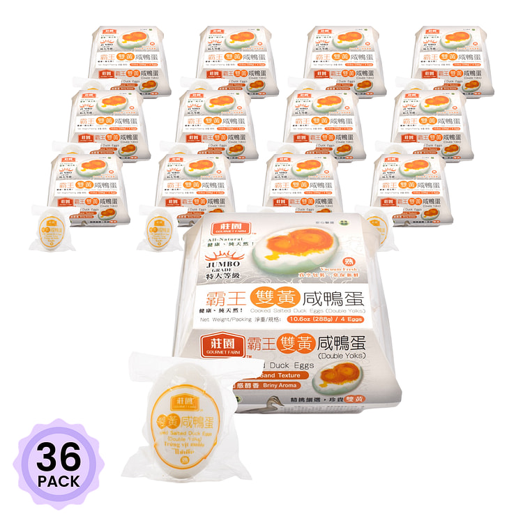 庄园 双黄咸鸭蛋 特大 4个 1 份*36 包