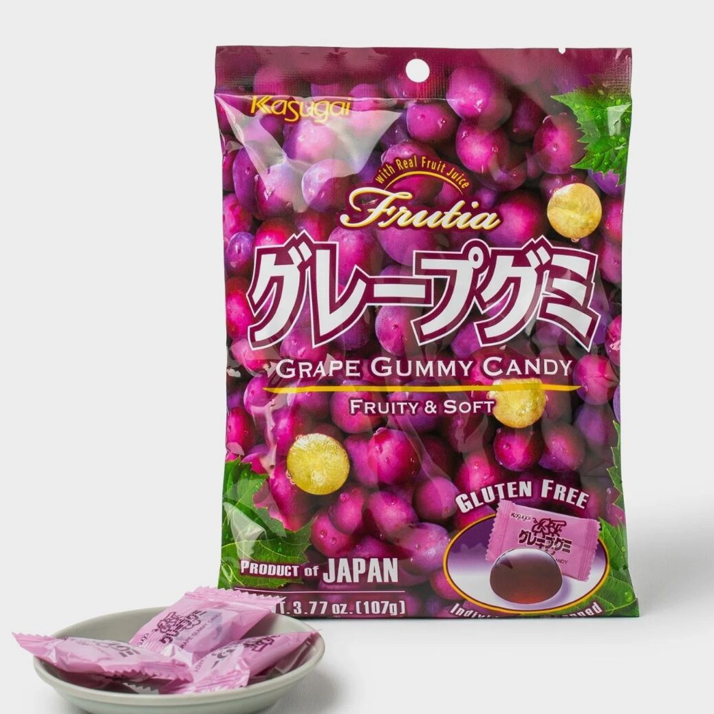 Kasugai Japanese Gummy Grape Flavor 3.77 オンス