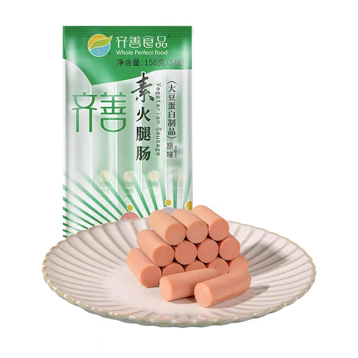 Qishan Food, Vegetarian Ham Sausage, Soy Protein P 150 g