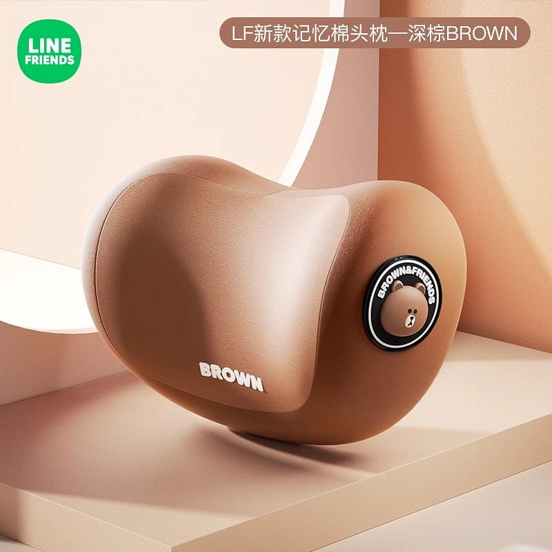 Car Headrest Neck Pillow Car Deep Brown Brown 1 each