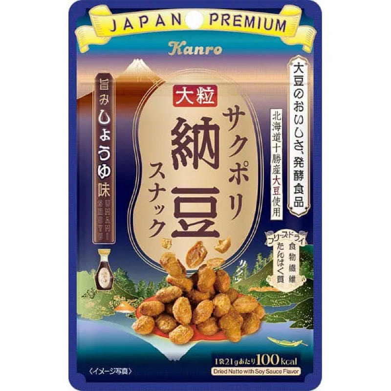 KANRO Crispy Natto Soy Sauce Flavor Snack 21g 1 each