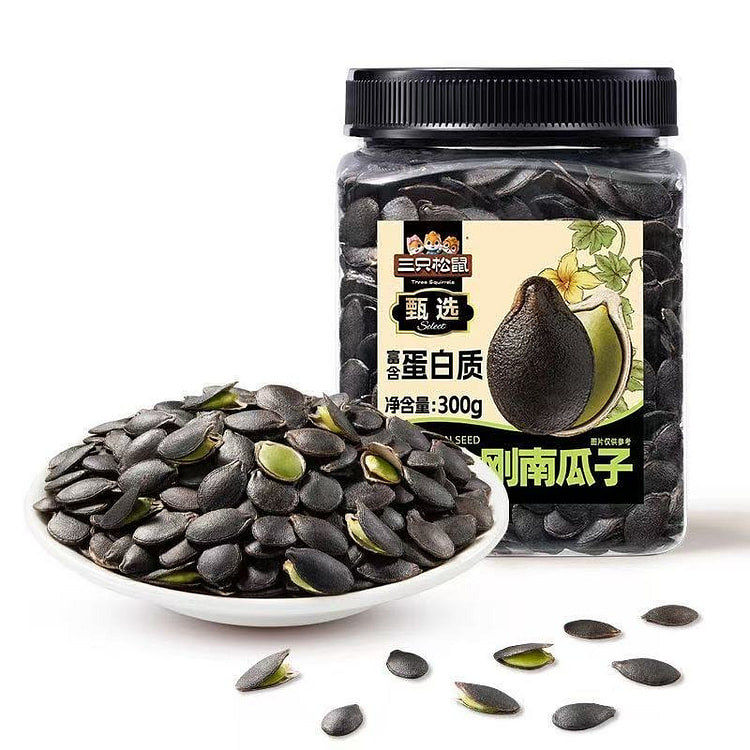 三只松鼠 椒盐味黑金刚南瓜子瓜子仁坚果炒货休闲零食 300 克