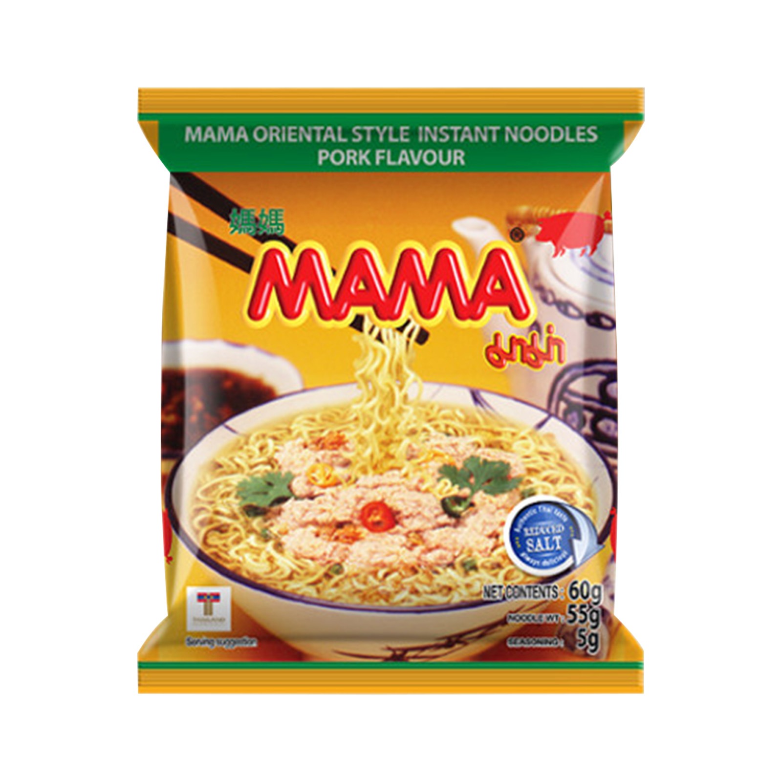 Mama Oriental Style Instant Noodles Pork Flavor 60gx30 - Weee!