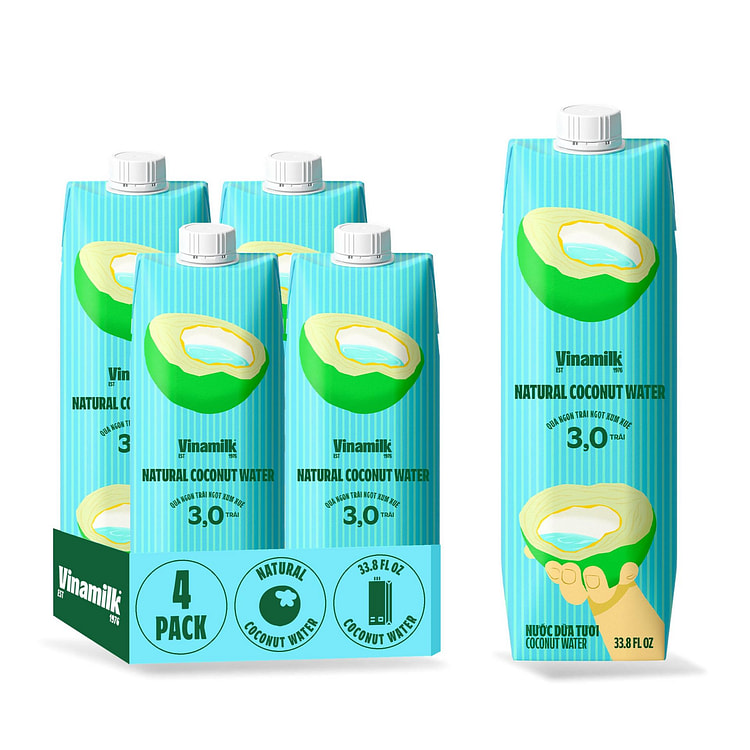 Vinamilk Coconut Water - Family Set 33.8 fl.oz*4 boxes