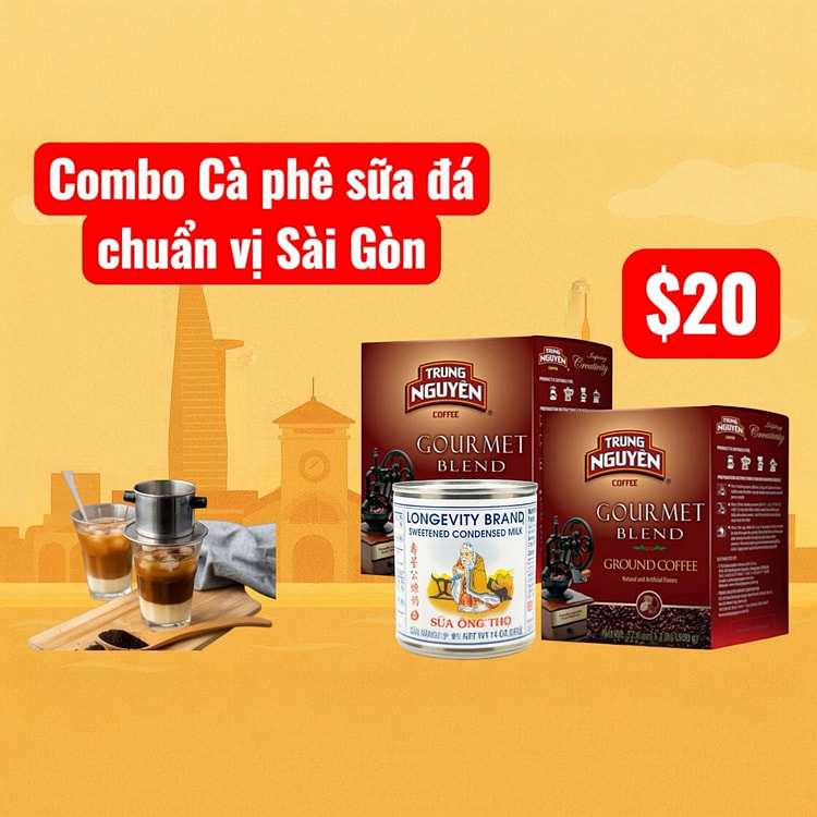 Saigon-Style Iced Coffee Combo OnSale NOW ONLY $20