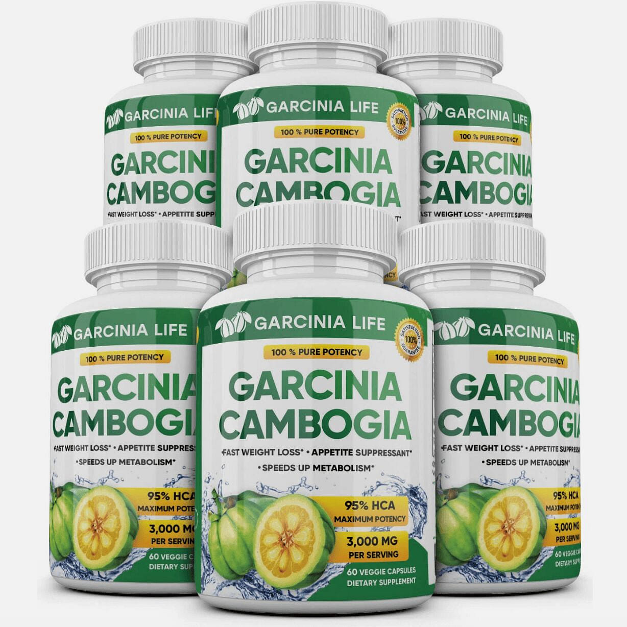 6 x BOTTLES 360 Capsules 3000mg Daily GARCINIA CAM 6 bottle
