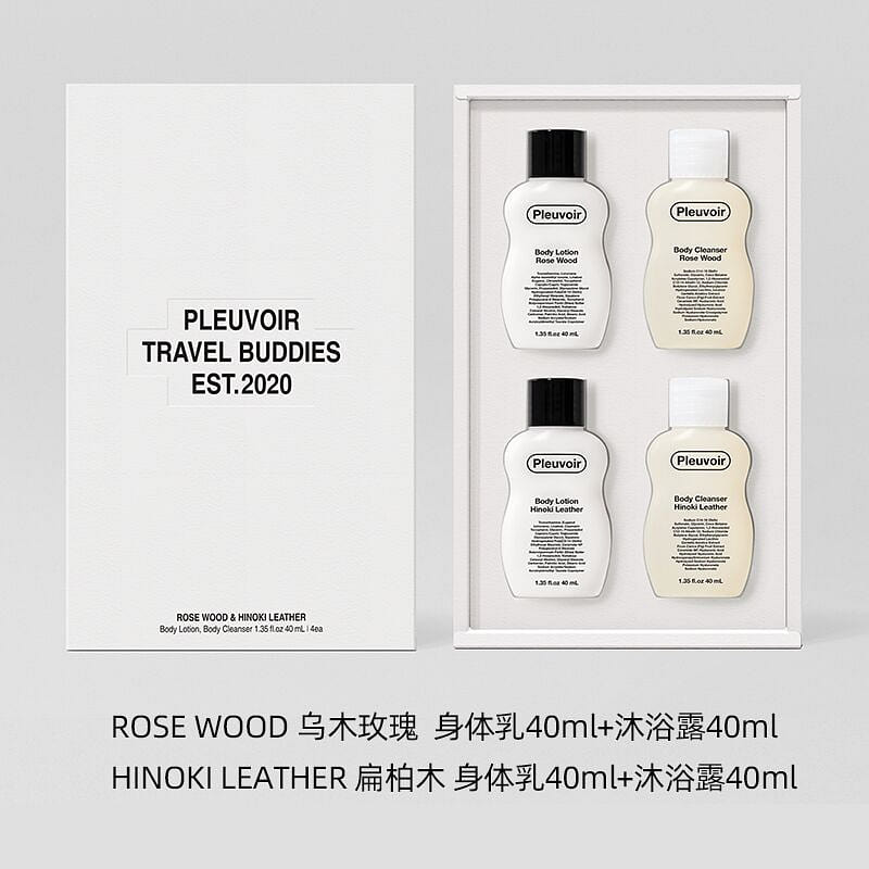 Pleuvoir Body Care Set Rose Wood&Hinoki Leather 1 box