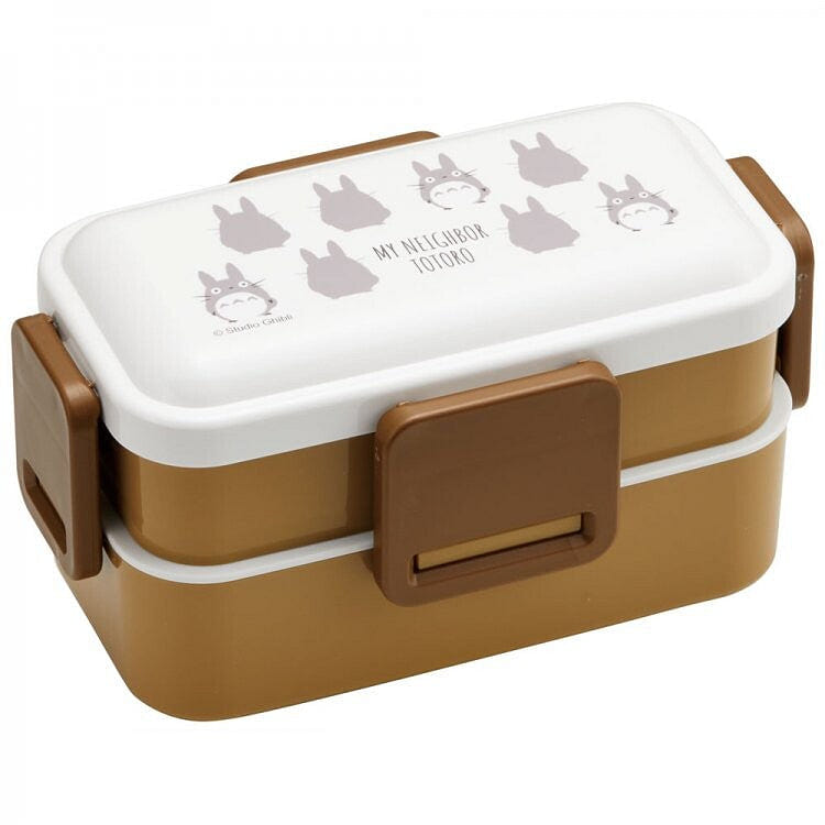 SKATER 2-Tier Divided Antibacterial Lunch Box (600ml) Totoro Silhouette 1 each