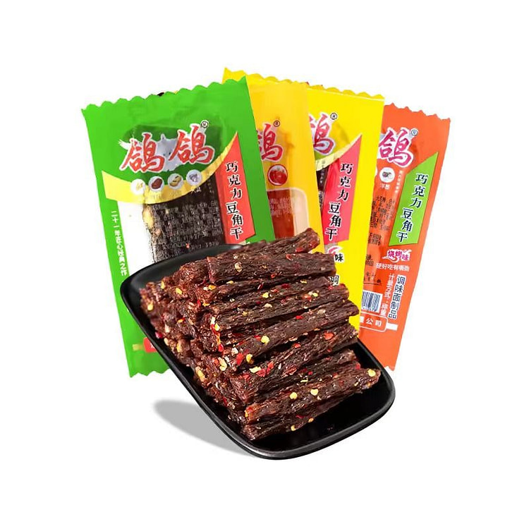 鸽鸽 巧克力豆角干 蒜香+经典麻辣混合装 江西特产 辣条扛把子 500g*1袋