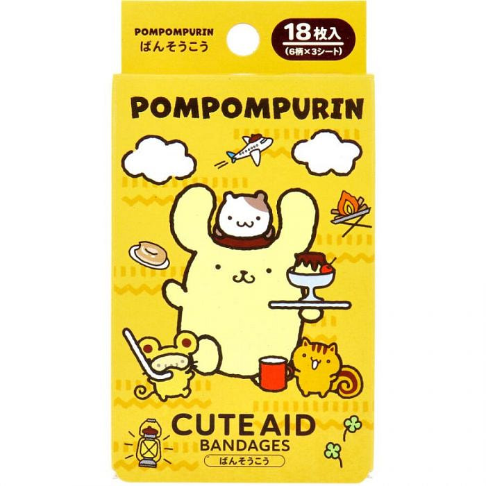 Santan Sanrio Pompompurin Character CUTE AID Bandage 18 sheets