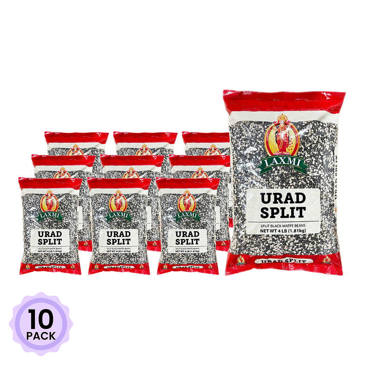 Laxmi Urad Dal Split, Split Skinned Black Lentils 4 lb*10 pack
