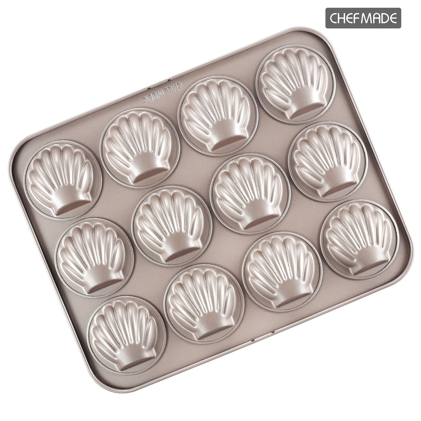 chefmade金色12连不粘贝壳玛德琳蛋糕模 1 份