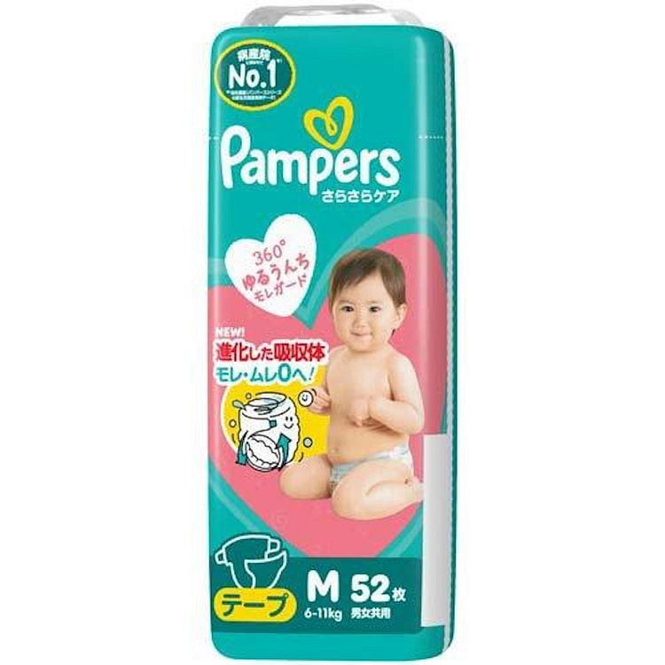 Pampers Tape Diapers M size/6-11kg 52pcs 1 pack