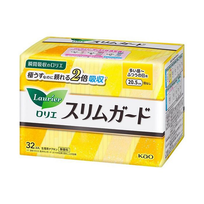 Kao Laurier 20.5cm Slim Guard No Wing Sanitary Pad 32 count