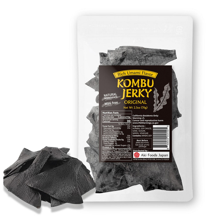Kombu Jerky 2.5oz, Hokkaido Natural Umami, Vegan