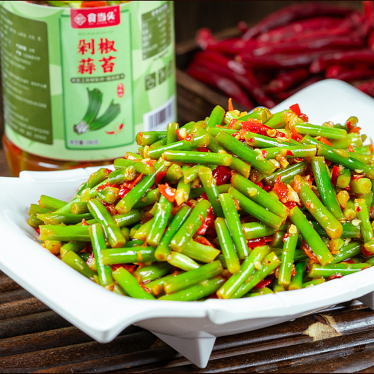 食当头剁椒蒜杆腌蒜薹嫩蒜苔 450g*1瓶装