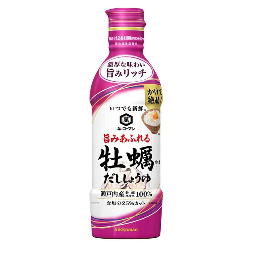 Kikkoman 牡蛎酱油 海鲜酱油 减盐25% 450 毫升