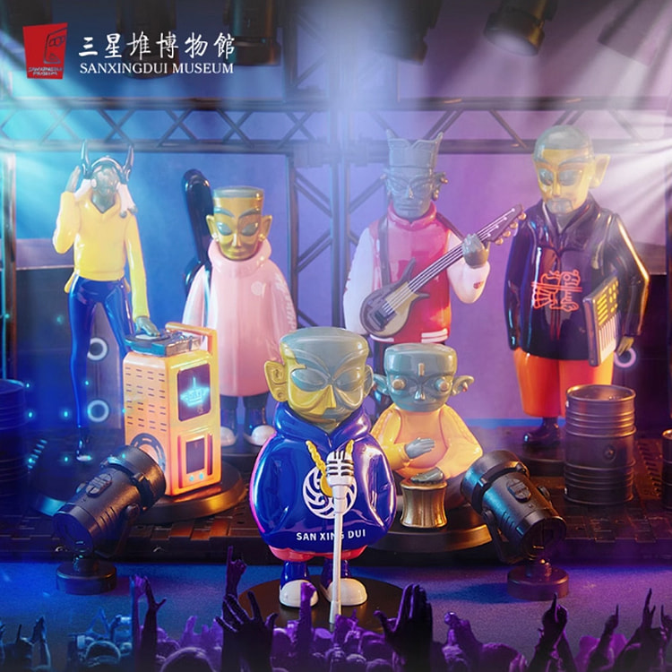 三星堆博物馆摇滚乐队盲盒单只随机