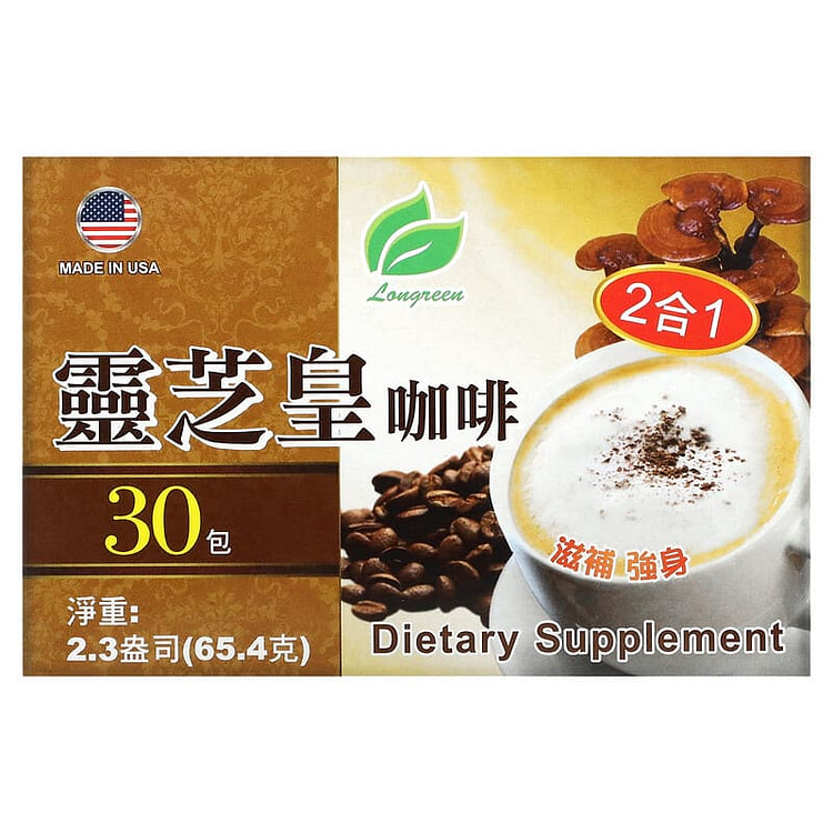 Longgreen 二合一灵芝咖啡 2.3 盎司