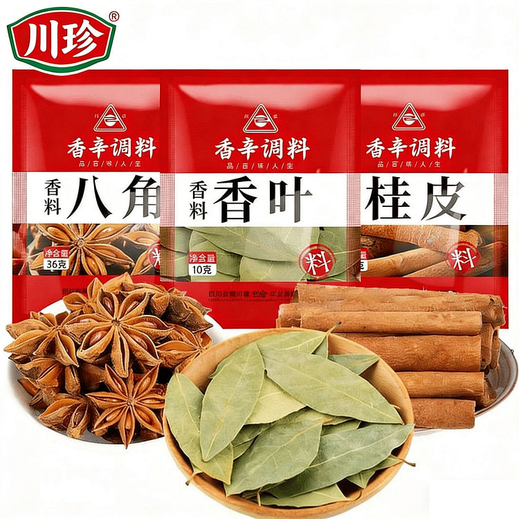 川珍正宗卤肉香料3袋组合装八角香叶桂皮大料烧卤调料 82 克