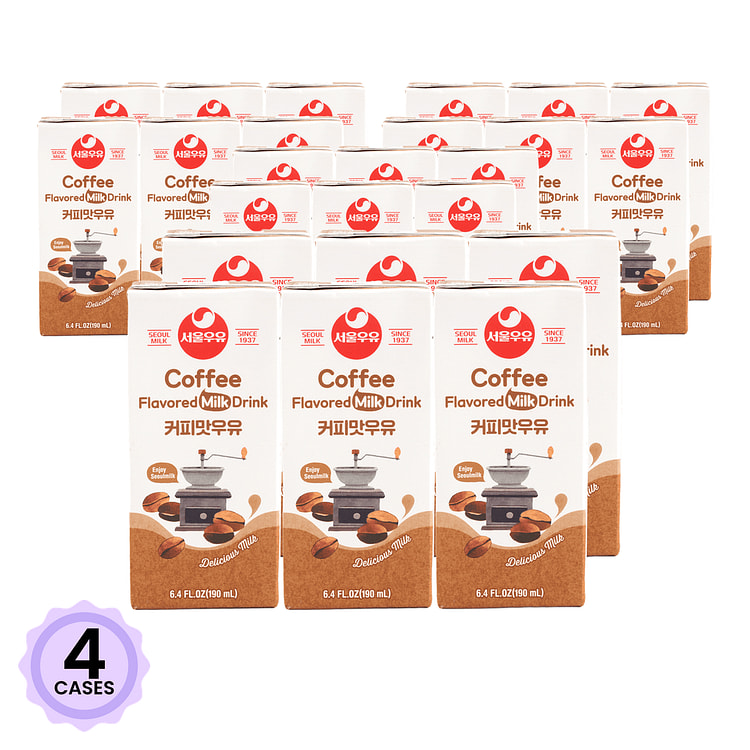 首尔牛奶 咖啡牛奶 190 毫升*6 包*4 箱