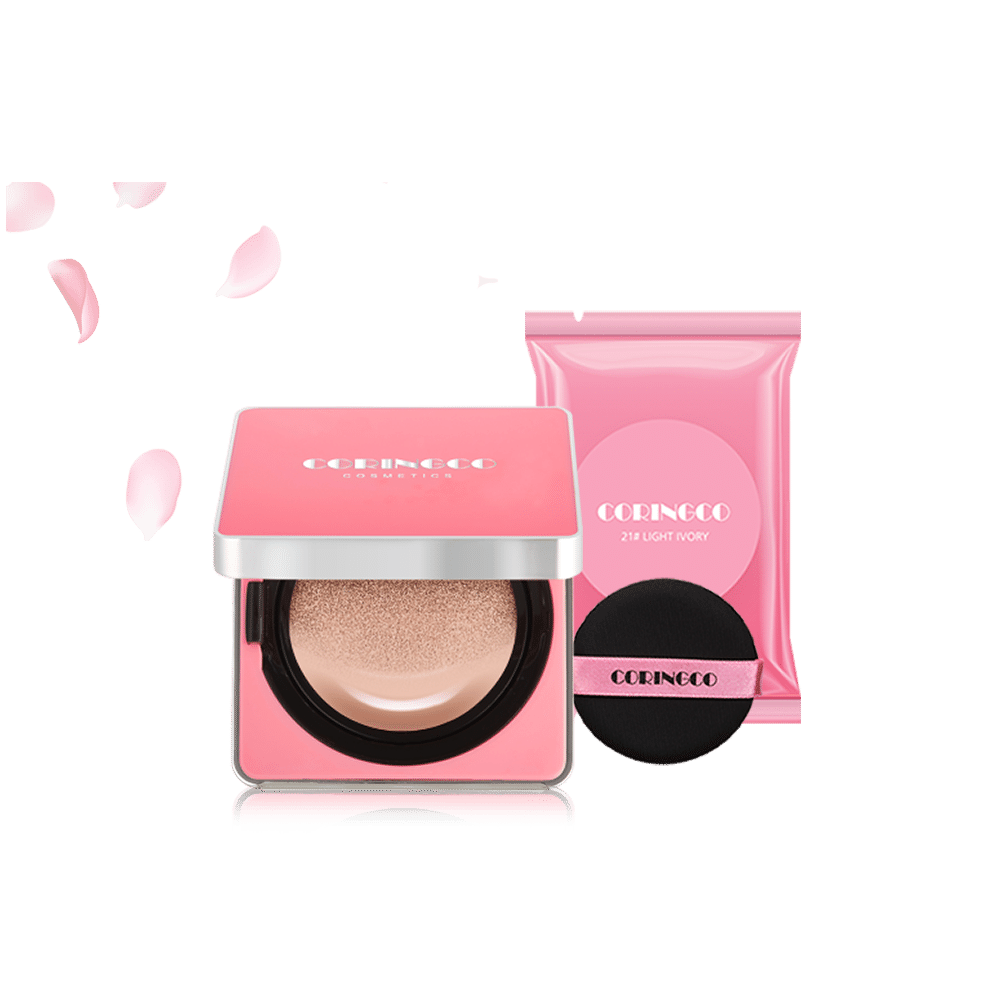 CORINGCO Cherry Blossom Water Light BB Cushion ( 21 LIGHT IVORY ) 1 each