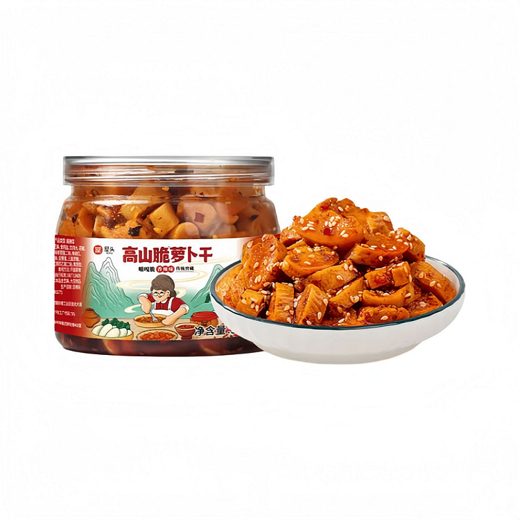 屋头 高山脆香辣萝卜干 338g*1罐 338 克