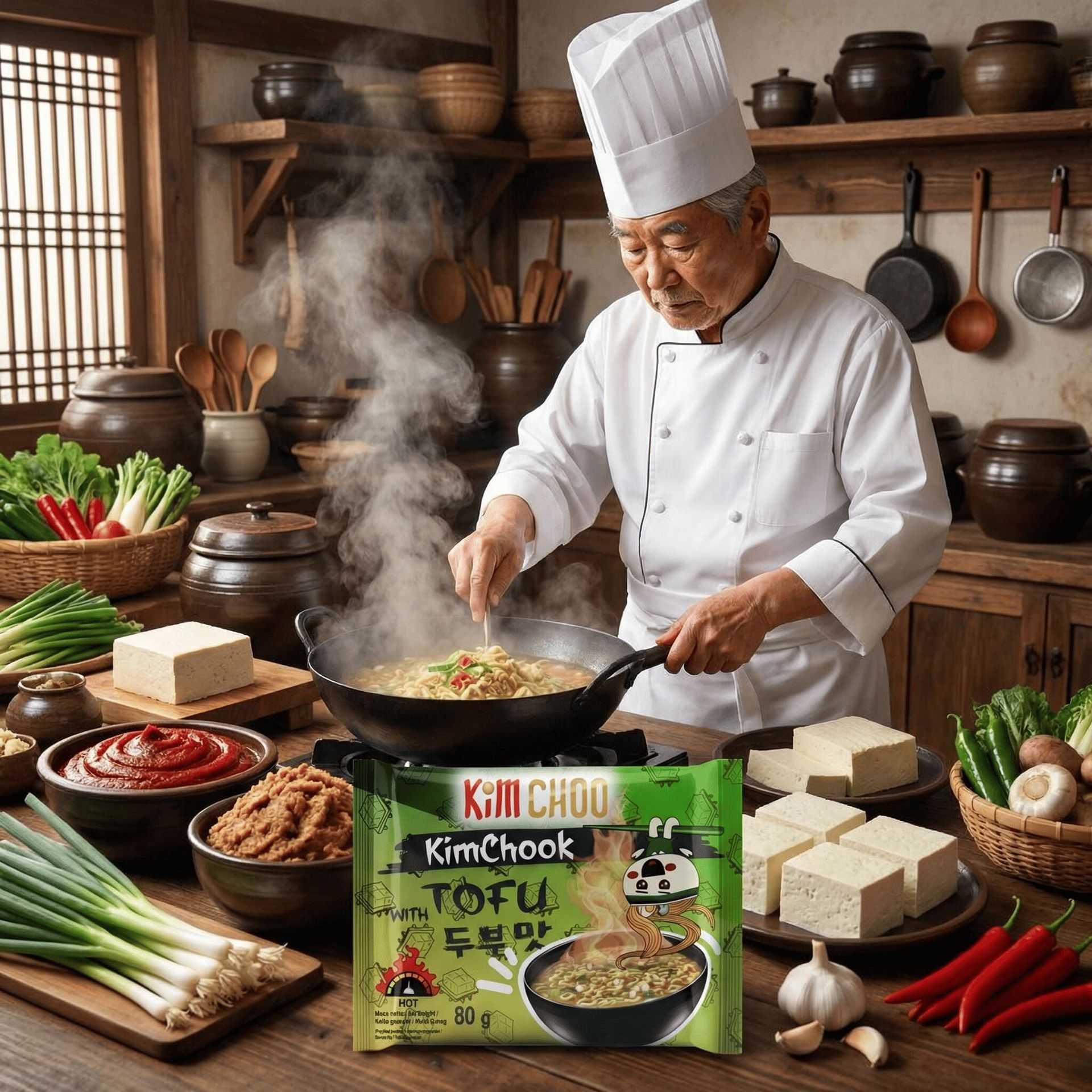 Get [5-PACK] KIMCHOO Hot Tofu Instant Noodle Soup 2.82 oz*10 pack