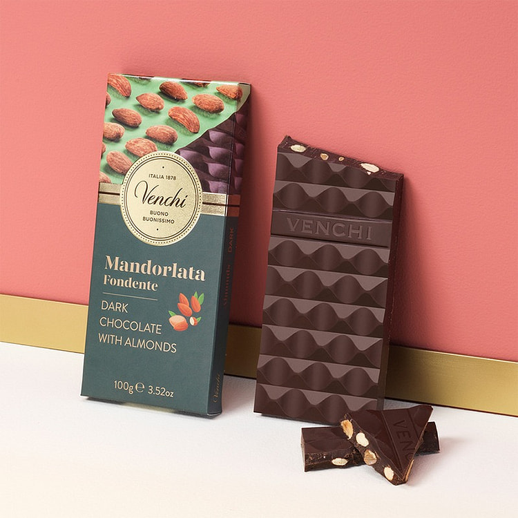 venki dark almond bar chocolate 100g
