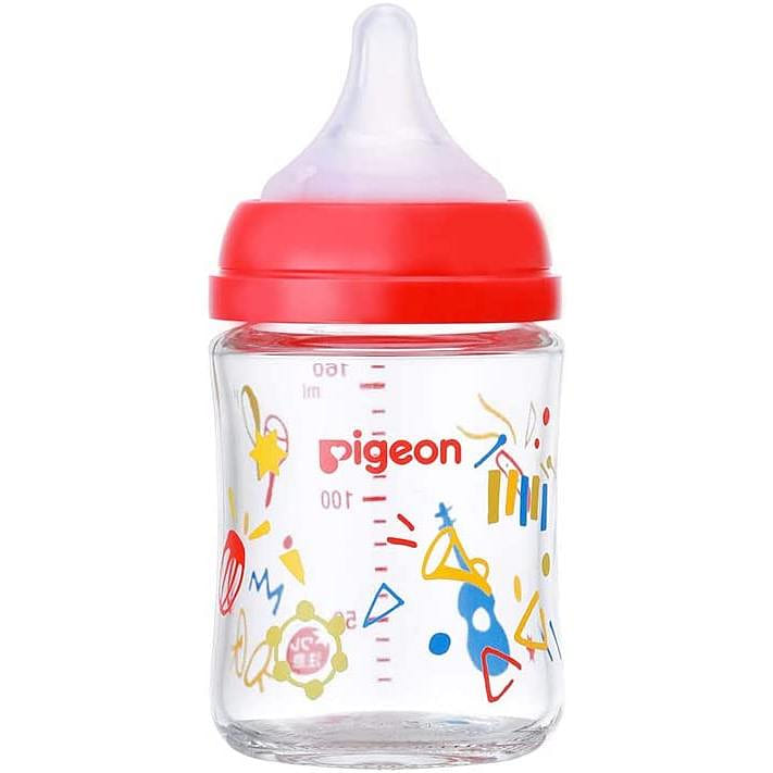 【日本直邮】PIGEON贝亲 第三代宽口径母乳实感耐热玻璃奶瓶160ml 自带SS号奶嘴【音乐】 1 份