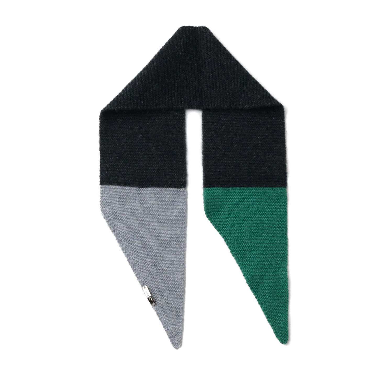 ERKHES CASHMERE 100% MUFFLER POINT Green 1 each