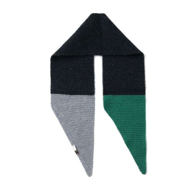 ERKHES CASHMERE 100% MUFFLER POINT Green 1 each