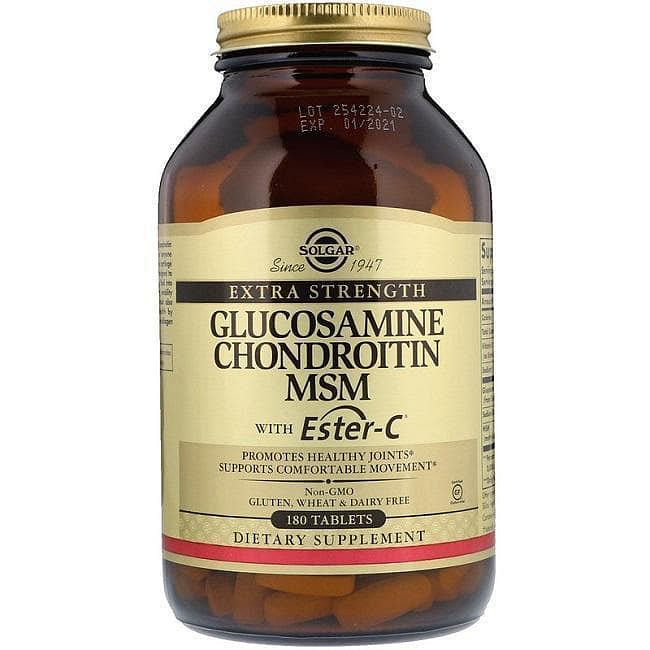 Solgar Extra Strength Glucosamine Chondroitin MSM with Ester-C (180 Tablets) 1 count
