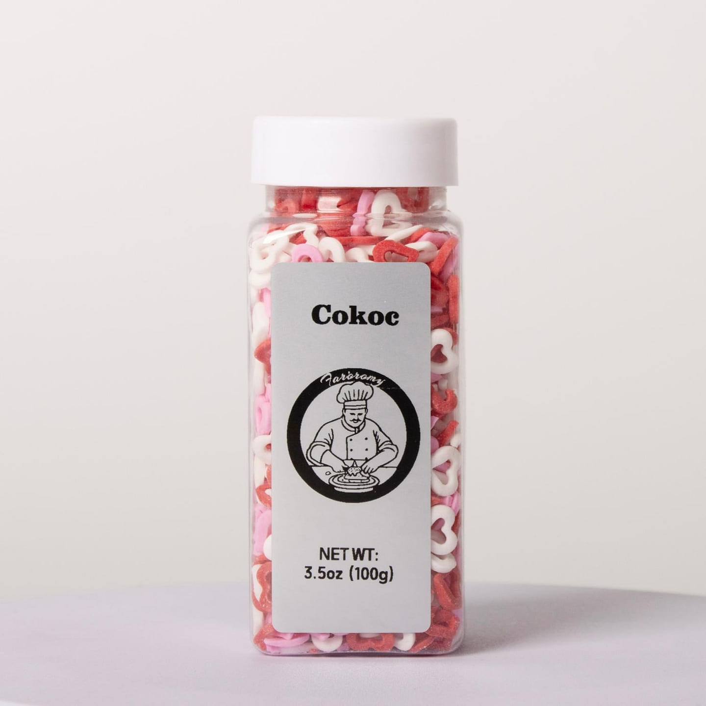 Cokoc 可食用彩针撒糖 镂空爱心 3.5 盎司