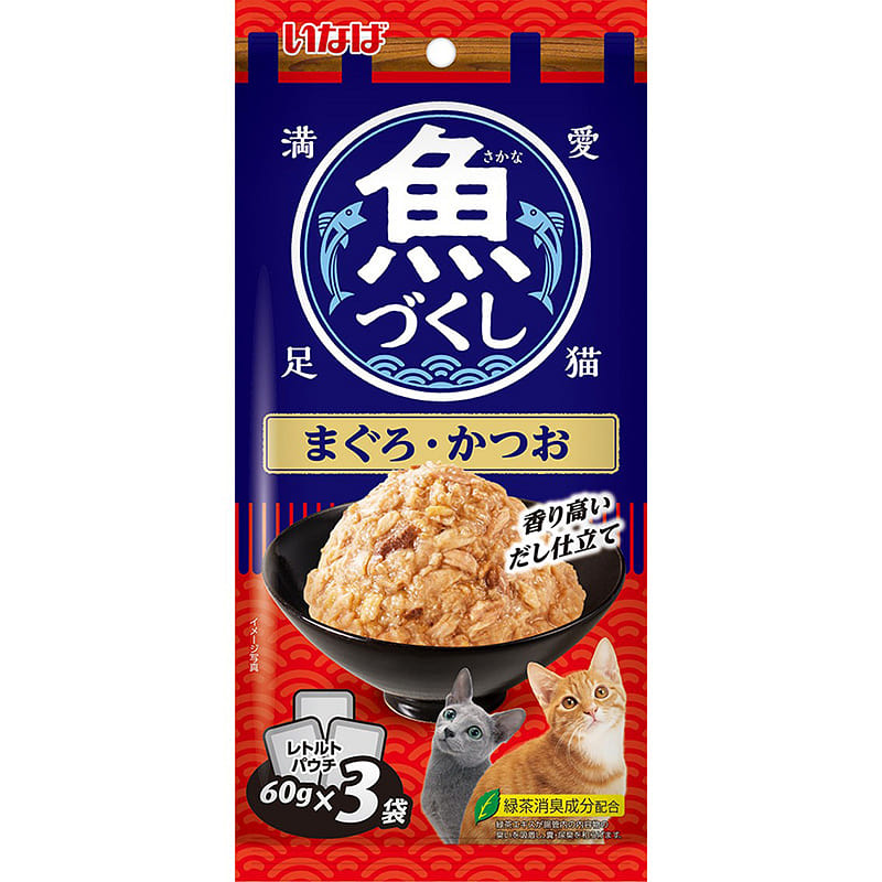 Inaba Pet Fish Assortment Tuna&Bonito 60gx3 bags 1 each