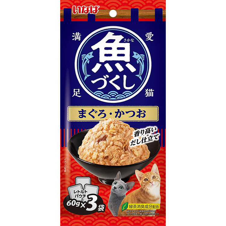Inaba Pet Fish Assortment Tuna&Bonito 60gx3 bags 1 each