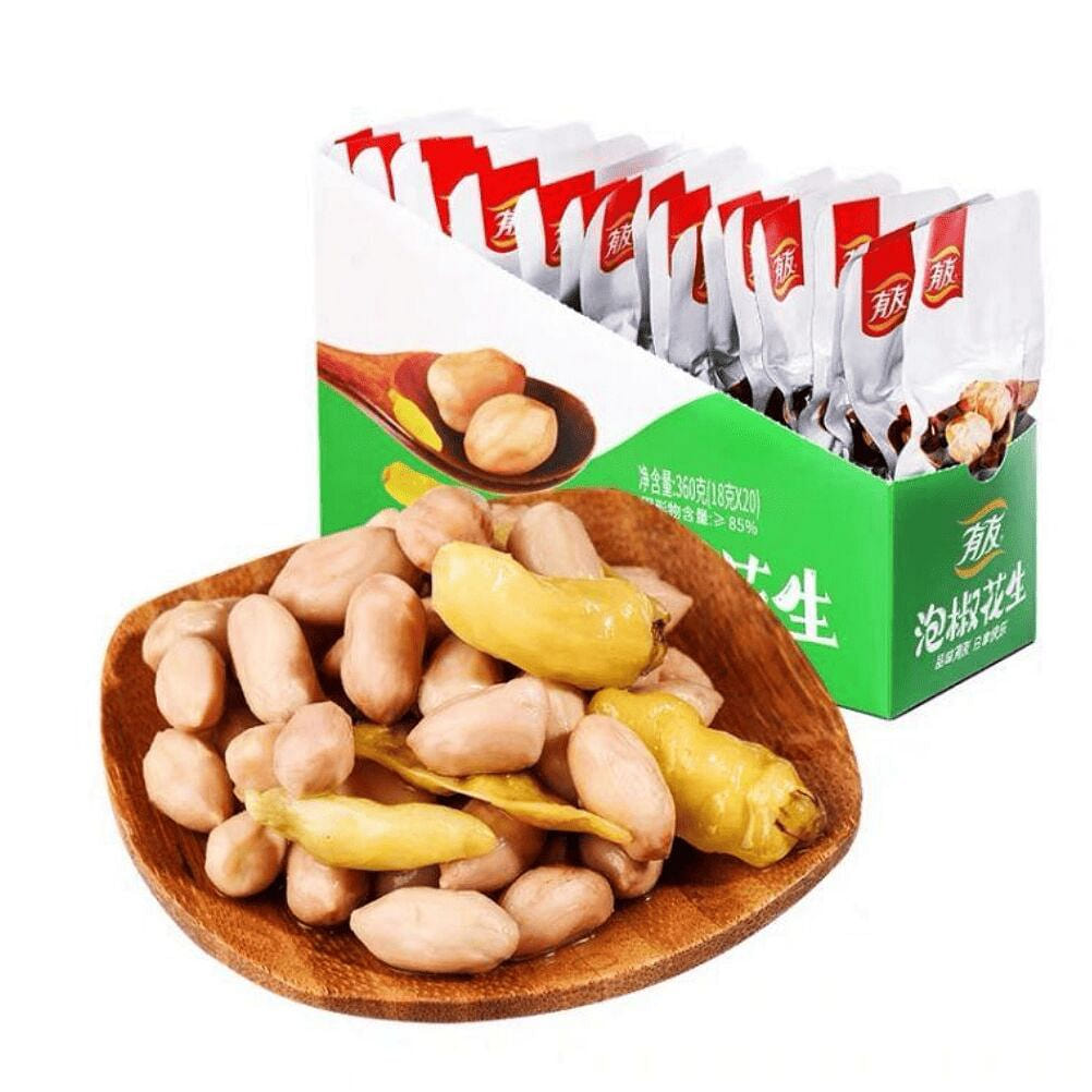 YouYou Peanuts Pickled Chili Flavor 18g*20 1 box