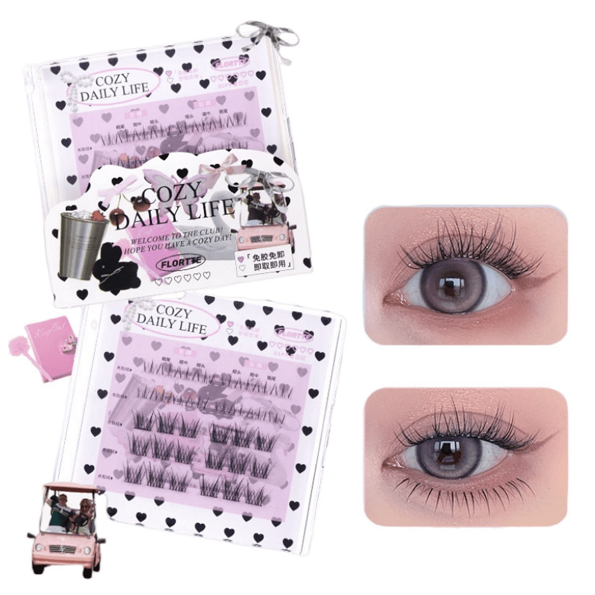 FLORTTE False Eyelashes -01 Diary of a Thousand Go 1 each