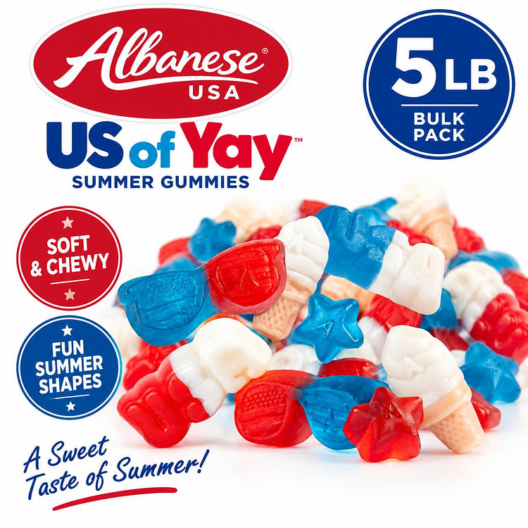 Albanese Assorted Gummi Bears 5lb Bulk 1 each