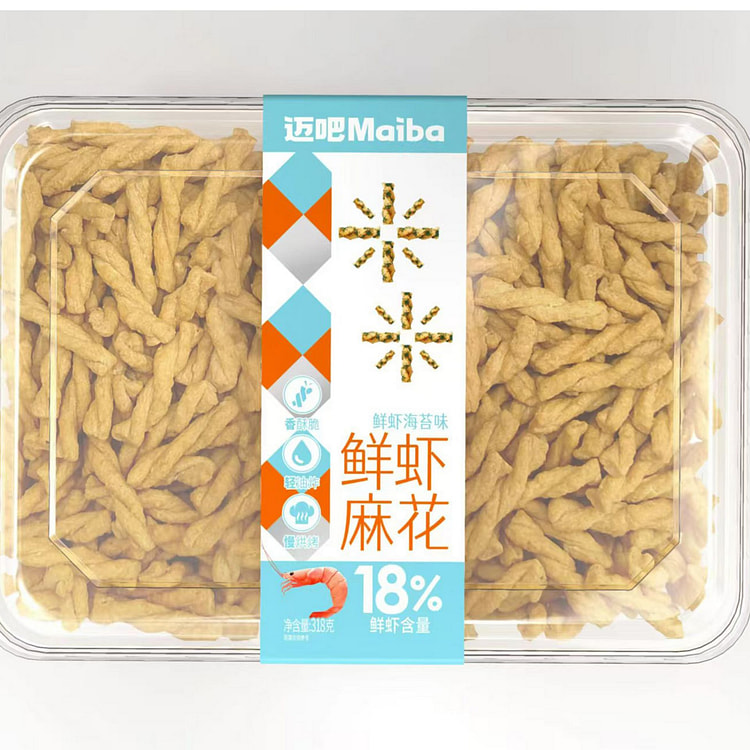 迈吧 鲜虾麻花海苔味追剧解馋【早餐零食】