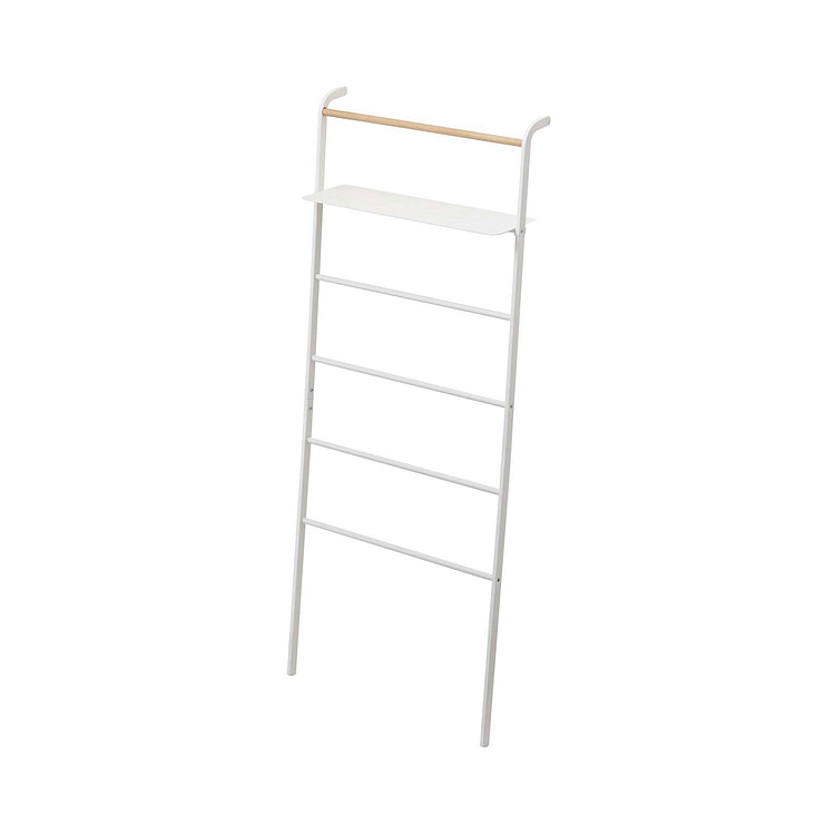 Leaning Storage Ladder - Steel Shelf / White