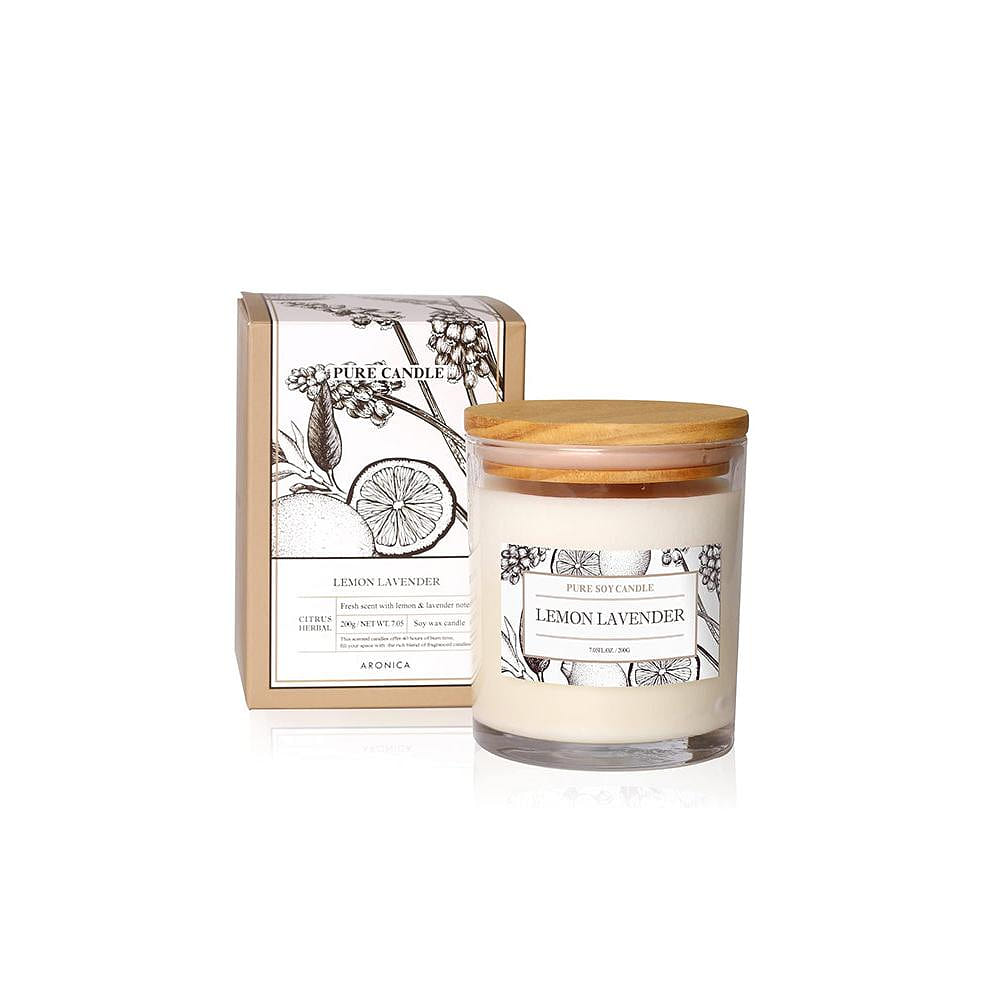 ARONICA Pure Soy Candle – Lemon Lavender 200g(7.05oz) 1 each