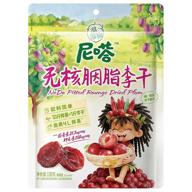 溜溜梅 无核胭脂李干108g 108 克