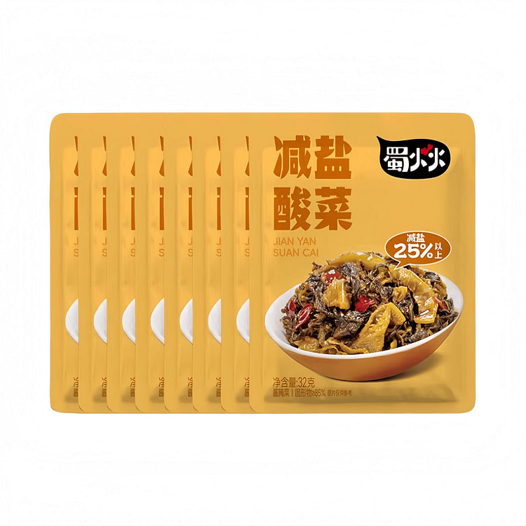 吉香居蜀火火 减盐酸菜榨菜咸菜32g*8袋 256 克